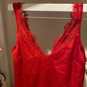 H&M lace cami red size 2